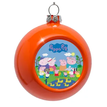 Peppa pig Family, Orange Christmas tree ornament bauble 8cm