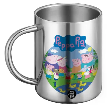 Peppa pig Family, BIG Mug Stainless steel double wall (450ml)