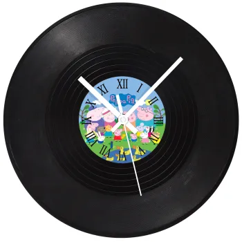 Peppa pig Family, Ρολόι τοίχου Βινύλιο (30cm)