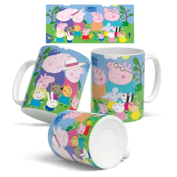 Peppa pig Family, Κούπα, κεραμική, 330ml