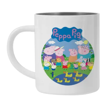 Peppa pig Family, Mug Stainless steel double wall 300ml