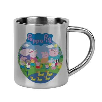 Peppa pig Family, Mug Stainless steel double wall 300ml