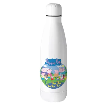 Peppa pig Family, Μεταλλικό παγούρι θερμός (Stainless steel), 500ml
