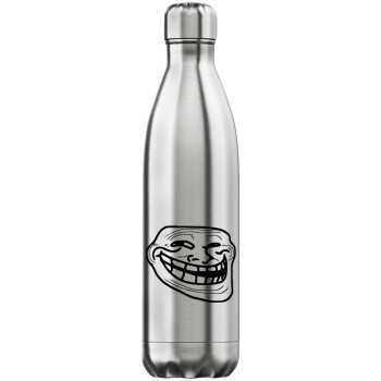 Troll face, Μεταλλικό παγούρι θερμός Inox (Stainless steel), διπλού τοιχώματος, 750ml