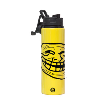 Troll face, Μεταλλικό παγούρι νερού με καπάκι ασφαλείας, αλουμινίου 850ml