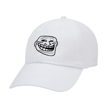 Troll face, Καπέλο Baseball Λευκό (5-φύλλο, unisex)