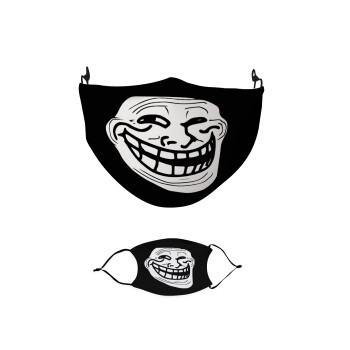 Troll face, Μάσκα υφασμάτινη παιδική πολλαπλών στρώσεων με υποδοχή φίλτρου
