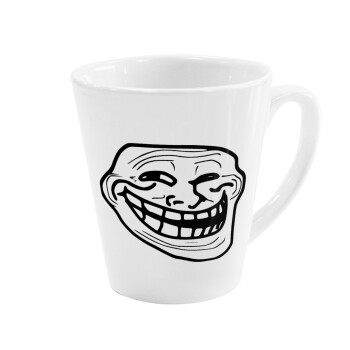 Troll face, Κούπα κωνική Latte Λευκή, κεραμική, 300ml