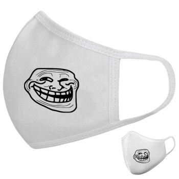 Troll face, Μάσκα υφασμάτινη υψηλής άνεσης παιδική (Δώρο πλαστική θήκη)