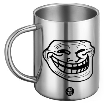 Troll face, Ανοξείδωτη Μεταλλική Κούπα 450ml - Διπλού Τοιχώματος