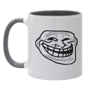 Troll face, Mug colored grey, ceramic, 330ml