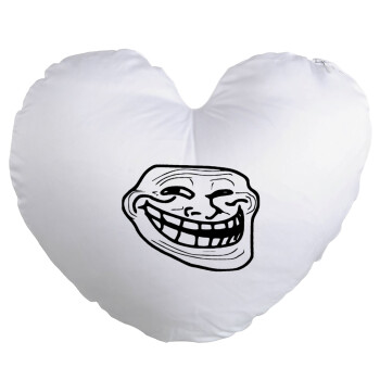 Troll face, Μαξιλάρι καναπέ καρδιά 40x40cm περιέχεται το  γέμισμα