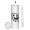 Tumbler stainless steel 600ml, with metal straw & cleaning brush