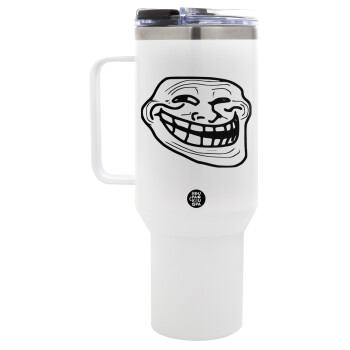 Troll face, Mega Tumbler με καπάκι, διπλού τοιχώματος (θερμό) 1,2L