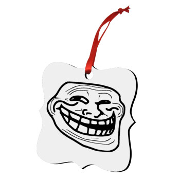 Troll face, Στολίδι Χριστουγεννιάτικο στολίδι polygon ξύλινο 7.5cm