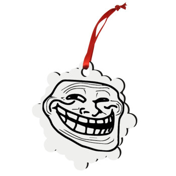 Troll face, Στολίδι Χριστουγεννιάτικο στολίδι snowflake ξύλινο 7.5cm