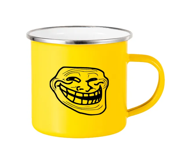 Troll face — Κούπα Μεταλλική εμαγιέ Κίτρινη 360ml