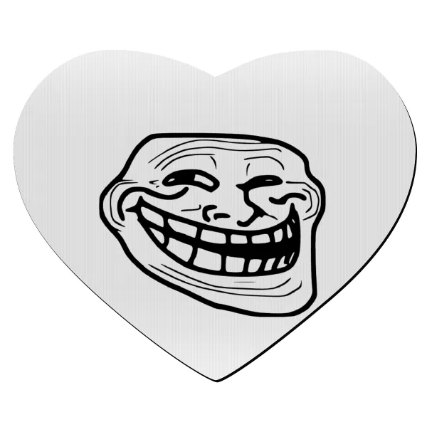 Troll face — Mousepad heart 23x20cm