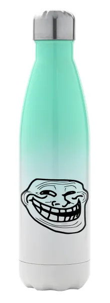 Troll face — Metal mug thermos Green/White (Stainless steel), double wall, 500ml