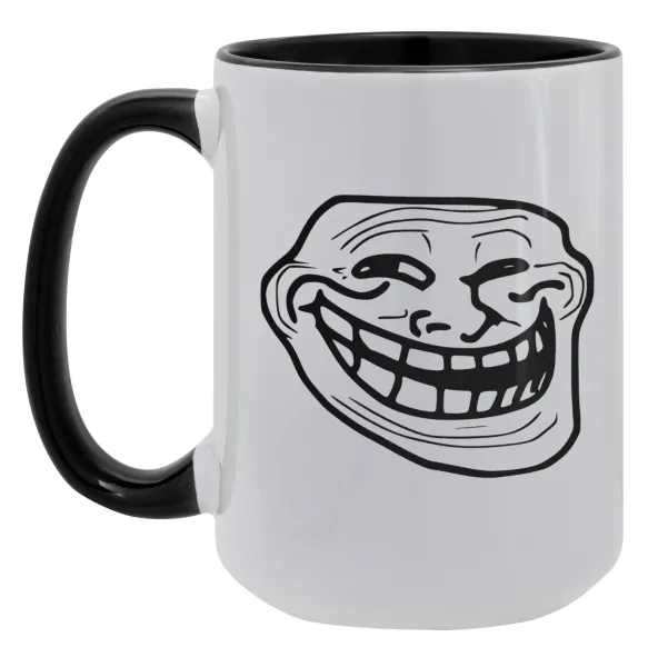 Troll face — Mega 15oz Μαύρη
