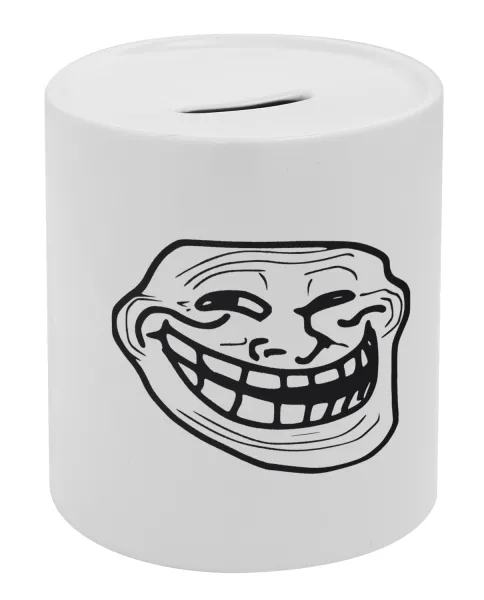 Troll face — Κουμπαράς πορσελάνης με τάπα