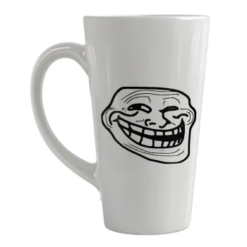 Troll face, Κούπα κωνική Latte Μεγάλη, κεραμική, 450ml