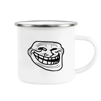 Troll face, Metallic enamel cup white 360ml