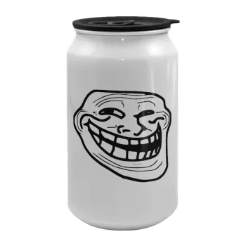 Troll face, Κούπα ταξιδιού μεταλλική με καπάκι (tin-can) 500ml