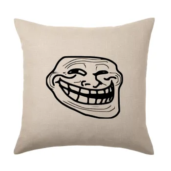 Troll face, Μαξιλάρι καναπέ ΛΙΝΟ 40x40cm περιέχεται το  γέμισμα