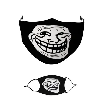 Troll face, Μάσκα υφασμάτινη παιδική πολλαπλών στρώσεων με υποδοχή φίλτρου