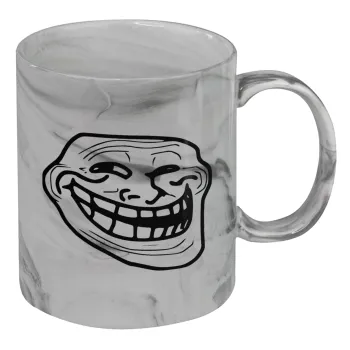 Troll face, Mug ceramic marble style, 330ml