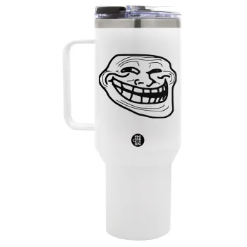 Troll face, Mega Tumbler με καπάκι, διπλού τοιχώματος (θερμό) 1,2L