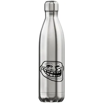 Troll face, Inox (Stainless steel) hot metal mug, double wall, 750ml