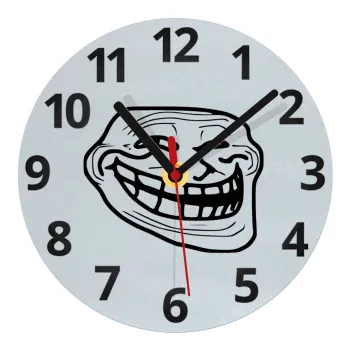Troll face, Ρολόι τοίχου γυάλινο (20cm)