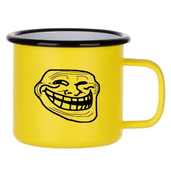 Troll face, Metallic enamel MATT Yellow cup 360ml