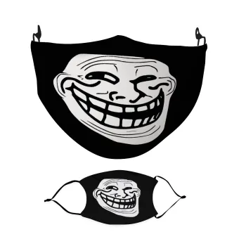 Troll face, Μάσκα υφασμάτινη Ενηλίκων πολλαπλών στρώσεων με υποδοχή φίλτρου