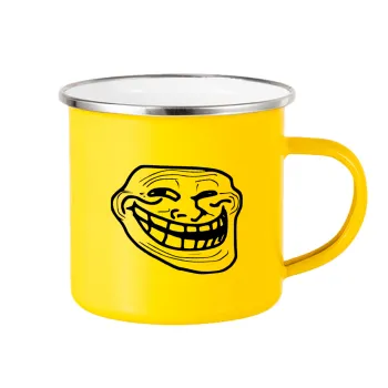 Troll face, Yellow Enamel Metallic Cup 360ml
