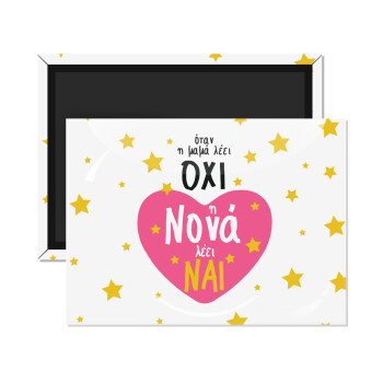 Η νονά λέει ναι!!!, Ορθογώνιο μαγνητάκι ψυγείου διάστασης 9x6cm