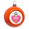 Orange Christmas tree ornament bauble 8cm