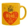 Ceramic coffee mug yellow, 330ml