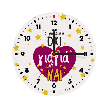 Όταν οι γονείς λένε ΟΧΙ, η γιαγιά λέει ΝΑΙ, Wooden wall clock (20cm)
