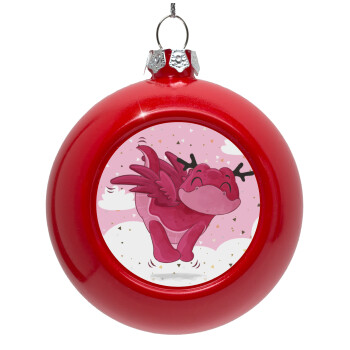 Flying Dyno, Red Christmas tree ornament bauble 8cm