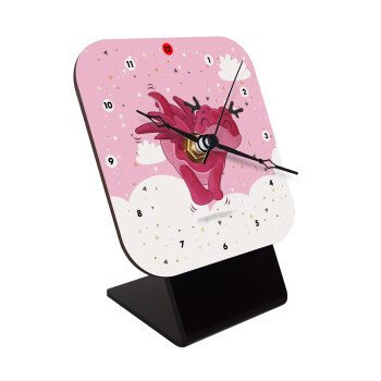 Flying Dyno, Quartz Wooden table clock with hands (10cm)