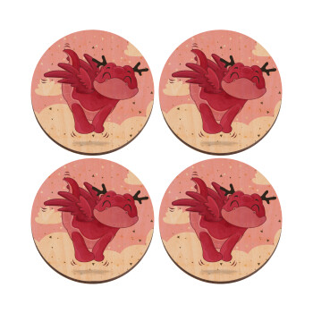 Flying Dyno, ΣΕΤ x4 Σουβέρ ξύλινα στρογγυλά plywood (9cm)