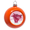 Στολίδι Χριστουγεννιάτικη μπάλα δένδρου Πορτοκαλί 8cm
