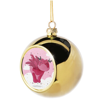 Flying Dyno, Χριστουγεννιάτικη μπάλα δένδρου Χρυσή 8cm