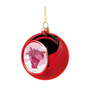 Flying Dyno, Χριστουγεννιάτικη μπάλα δένδρου Κόκκινη 8cm