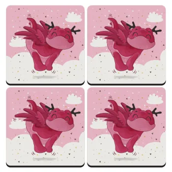 Flying Dyno, ΣΕΤ 4 Σουβέρ ξύλινα τετράγωνα (9cm)