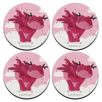 Flying Dyno, ΣΕΤ 4 Σουβέρ ξύλινα στρογγυλά (9cm)