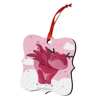 Flying Dyno, Christmas ornament polygon wooden 7.5cm